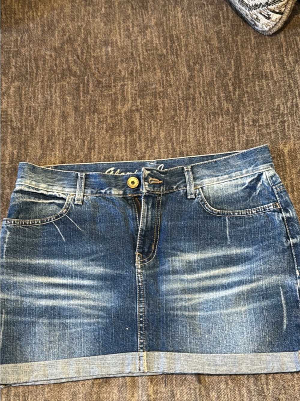 Denim Mini Skirt in Blue